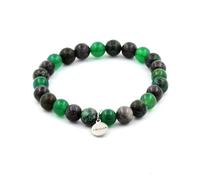 Bracciale Perle Turchesi Africane + Labradorite + Agata Verde 8 Mm. Fabbricato