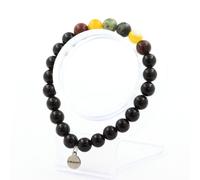 Braccialetto Perle Turchese Africano+Ossidiana Mogano+Sardonyx Fatto E