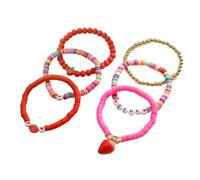 Bracciale Perline Argillose Morbide Fatte A Mano Con Lettere D'amore E Fragola Unisex Accessorio Un Braccialetto Da Braccialette Argillone Morbido.