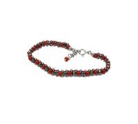BRACCIALE PERLINE CORALLO ROSSO EMATITE E ARGENTO