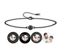 Bracciale Personalizzato con Foto e Proiezione - Braccialetti a Cerchio con Foto All'interno - Ti Amo in 100 Lingue - Per Donna