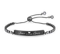 Bracciale Personalizzato con Incisione, Braccialetto con Immagine Fotografica Dell'occhio - Come Regalo Personalizzato per San Valentino per Uomini, Papà, Compleanni, Feste - Braccialetti di Coppia