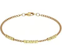 Bracciale personalizzato con nome placcato in oro 18 carati da donna, bracciale regolabile con targhetta personalizzabile da 1 a 5 nomi, gioiello artigianale regolabile, regalo per lei, mamma, moglie
