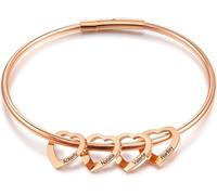 Bracciale Personalizzato Donna Con 1-6 Famiglia BFF Nomi Ciondolo Cuore Personal