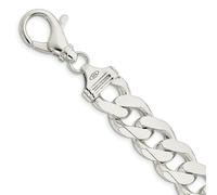 Bracciale Piatto In Argento Sterling Di 16,2Mm Con Chiusura A Gancio 8" - 9"