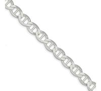 Bracciale Piatto In Argento Sterling Lucido 9.95mm Con Chiusura A Gancio 8" - 9"