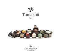 Bracciale Pietra Tibetano Agata Muschiata Striata Tamashii Unisex 1 giro BHS900-