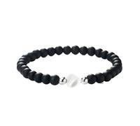 Bracciale Pietre Braccialetti di pietra da 6 mm Elastico con perline | Forma d'amore dei gioielli for le donne e gli uomini amanti di San Valentino