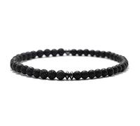 Bracciale Pietre Naturali,Braccialetti Di Perline, Braccialetti Di Perline Di Pietra Lavica Nera Onice Nera Opaca Naturale, Bracciale Di Cristallo Elastico Gioielli Di Cristallo Di Moda Per Uomo Don