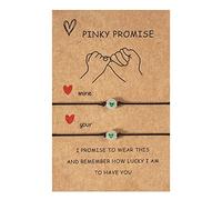 Bracciale Pinky Promise per Donne Uomini Perline Fortunate Cuore d'Amore Bracciali di Coppia per Ragazze Adolescenti Amicizia BFF Gioielli che Brillano al Buio, Acrilico, Non pietra preziosa
