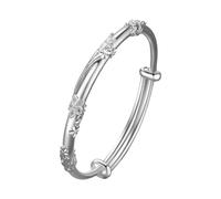 Bracciale placcato argento Messaggio Anelli Sterling Silver Bangle Bracciali per donne Fashion Jewelry Adjustable 925 Silver Cuff Bangles For Women Mom Wife Valentine Piccola Larghezza Bracciali Mm