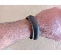 BRACCIALE POLSINO PELLE CUOIO UOMO DONNA ARTIGIANALE "Fat" Bianco
