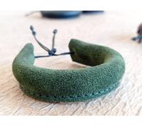 BRACCIALE POLSINO PELLE CUOIO UOMO DONNA ARTIGIANALE "Fat" Bianco