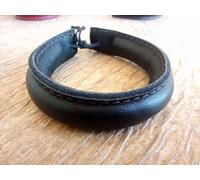 BRACCIALE POLSINO PELLE CUOIO UOMO DONNA ARTIGIANALE "Fat" Bianco