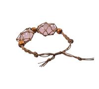 Bracciale Porta Pietra Di | Braccialetti di ricambio in corda con gabbie a vuote con pietre preziose,Bracciale con supporto al quarzo, cavo per bracciale, supporto per pietra vuota, cavo con gabbia pe