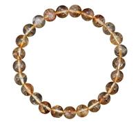 Bracciale portafortuna con citrini, quarzo giallo, pietra di cristallo, braccialetto perline, for donna, uomo, ricchezza, fortuna, tramonto(21cm(8.27inch),4mm beads)