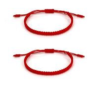 Bracciale Portafortuna Donna,Braccialetti Rossi 2 Pezzi,Regalo Amica,Regali Di Coppia,Bracciale Filo Rosso Del Destino,Bracciale Tibetano Buddista,Regalo Migliore Amica,Idee Regali Natale Donna Vajra