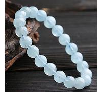 Bracciale portafortuna Feng Shui Bracciale acquamarina naturale Bracciale Reiki con perline di cristallo Bracciale femminile elasticizzato Chakra Meditazione Talismano Pace Prosperità Cinabro(9mm)