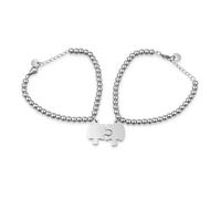 Bracciale Puzzle Coppie in Acciaio Inox | Braccialetti Amicizia BFF o Amore per Fidanzati e Amiche | Gioiello Simbolico Regolabile | Idea Regalo per Coppia o Migliori Amiche bcc2141