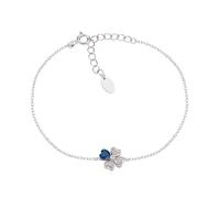 BRACCIALE QUADRICUORE ZIRCONI BIANCHI E BLU DONNA AMEN