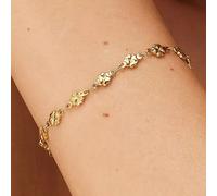 Bracciale Quadrifogli Piccoli Portafortuna per Amica Acciaio Oro Sagapo SHK102