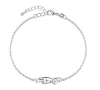 Bracciale regolabile con decorazione tridimensionale a forma di gatto, realizzata in argento sterling 925. Gioiello adatto per donne e ragazze, idea regalo per Natale