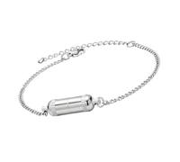 Bracciale regolabile in acciaio inossidabile con disegni geometrici, lunghezza 16, 5 cm, include supporto per medicine segreto Acciaio inossidabile geometrico con supporto rimovibile per catena da