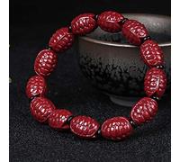 Bracciale Ricchezza Bracciale Prosperità Cinabro naturale Guscio di tartaruga Bracciale con perline Bracciale rigido elastico Amuleto Attira ricchezza Allontana gli spiriti maligni Cinabro Cinabro