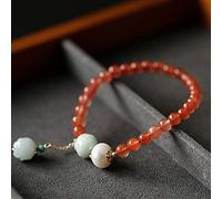 Bracciale Ricchezza Feng Shui, Bracciale con Perline di Giada, Bracciale con Perline di Agata del Sud, Bocciolo di Loto Ceroso, Amuleto con Perline Naturali for Yoga, Meditazione, Tranquillità, Pace,
