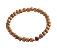 Bracciale ricchezza Feng Shui, Braccialetto con Perline di Giada, Braccialetto Elastico con Perline, Braccialetto Portafortuna, Reiki, Uomo Donna, cinabro da 8 mm ((Colore : Pesca, Dimensioni : 6mm)