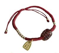 Bracciale ricchezza Feng Shui, braccialetto con perline di giada, braccialetto ricchezza Pixiu, braccialetto cinese in oro, braccialetto regolabile con cordino rosso, portafortuna for donne e uomini,