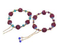 Bracciale ricchezza Granato Naturale Grape Ball Bracciale Nappa Bracciale Pendente Feng Shui Braccialetto di Fascino Braccialetto Regolabile Braccialetto Gemma Amuleto Attirare Ricchezza, 15CM