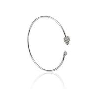 Bracciale Rigido a Doppio Cuore Aperto in Argento Sterling Placcato per Donna Ragazza Gioielli Regalo Elegante e Popolare Lovely And Professional