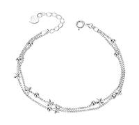 Bracciale rigido a doppio strato con stella, in lega, con charm per ragazze, accessorio per vacanze, sport, orologio da donna, Misura unica, Metallo, Nessuna pietra preziosa