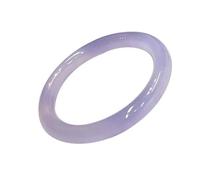 Bracciale Rigido con Pietre preziose, calcedonio Viola Ghiaccio, Trasparente ed Elegante, Adatto per Il Regalo di Nozze di Una Sorella