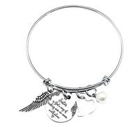 Bracciale rigido con scritta in inglese "Sister Never Is God's Making We Of Alone Sure Walk Stainless Way Sister", Misura unica, Acciaio inossidabile, Nessuna pietra preziosa