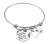 Bracciale rigido con scritta in inglese "Sister Never Is God's Making We Of Alone Sure Walk Stainless Way Sister", Misura unica, Acciaio inossidabile, Nessuna pietra preziosa