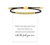 Bracciale rigido con scritta "Remember Who The F You Are Tube", per donne e uomini, in oro 18 carati, fatto a mano, alla moda, regolabile, in acciaio inox, per ragazze e adolescenti, gioielli alla