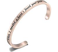 Bracciale rigido con scritta "When I Needed A Hand I Found Your Paw Cuff", regalo per lei, 19,