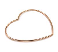Bracciale Rigido Cuore in Argento 925 Placcato Oro Rosa Argento