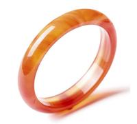 Bracciale Rigido da Donna con Pietra preziosa di Agata Rossa, Colore Naturale e Delicato, Ottimo Come Regalo per la Mamma