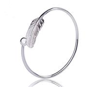 Bracciale Rigido da Donna in Argento Sterling Braccialetti a Molla Regolabili Vintage per Donna, Argento Creativo e utile Convenient Handled