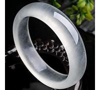 Bracciale Rigido da Donna in Giada Bianca, Braccialetti rigidi in Agata Trasparente con Ghiaccio Naturale Regalo per la Moglie (Dimensioni : 58 mm)