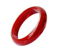 Bracciale rigido da donna in giada naturale, gioiello in vera giada rossa, elegante confezione regalo per occasioni speciali e uso quotidiano, 54-55??