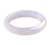 Bracciale rigido da donna, in giada, regalo portafortuna, con scatola, vera giada bianca naturale, accessorio per ricchezza e prosperità, 54mm