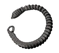 Bracciale Rigido da Uomo con Serpente Nero, Design Elegante in Acciaio Al Titanio da 21 Cm, Adatto per L'uso Quotidiano e da Ufficio