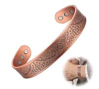 Bracciale Rigido Donna, Bracciale Magnetico in Rame per Uomo Donna Bracciale Rigido con Motivo Albero della Vita, Braccialetto in Rame Energetico per Regalo di Gioielli Natale, Misura Regolabile