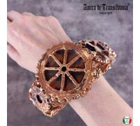 bracciale rigido donna gioiello steampunk rock accessori simbolo celtico vikingo