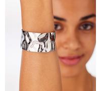 Bracciale rigido fascia larga martellata donna acciaio Sagapo SMO13