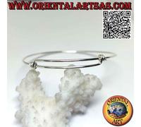 Bracciale rigido in argento 925‰ a cerchio con chiusura scorrevole regolabile (f